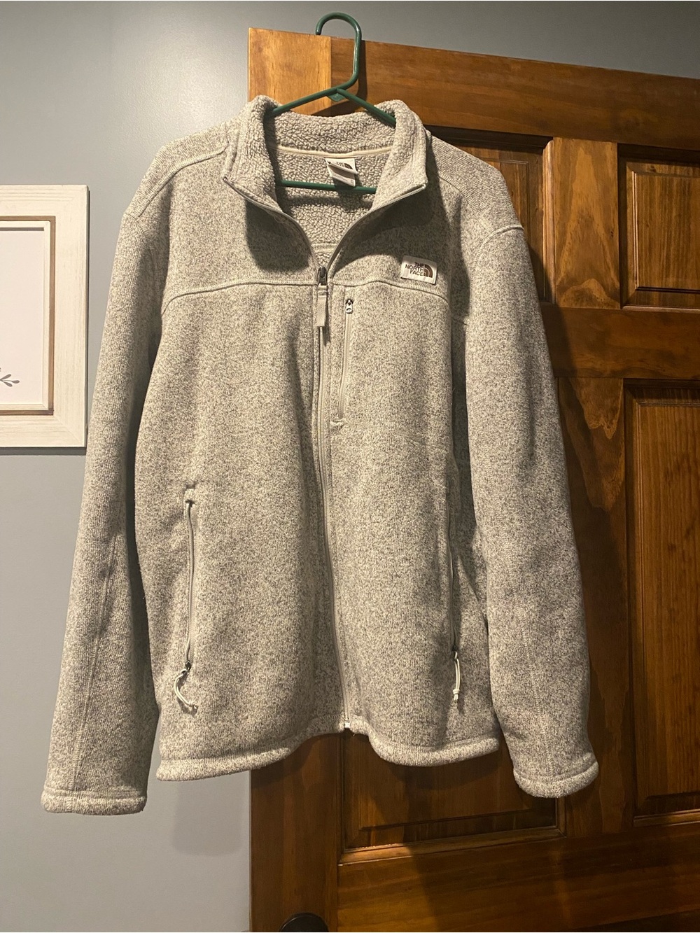 The North Face Light Gray Full-Zip Fleece Jacket